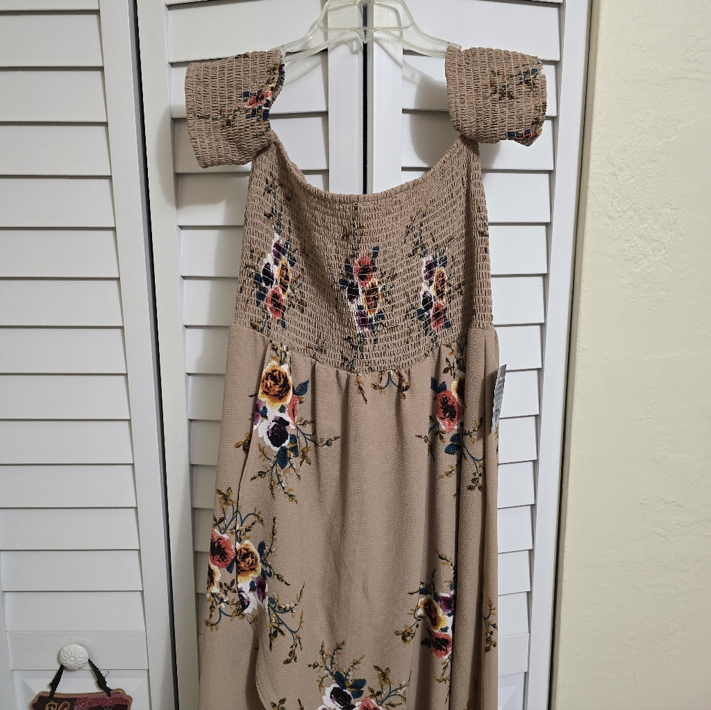Boston Proper Of The Shoulder Smocked Maxi Dress
